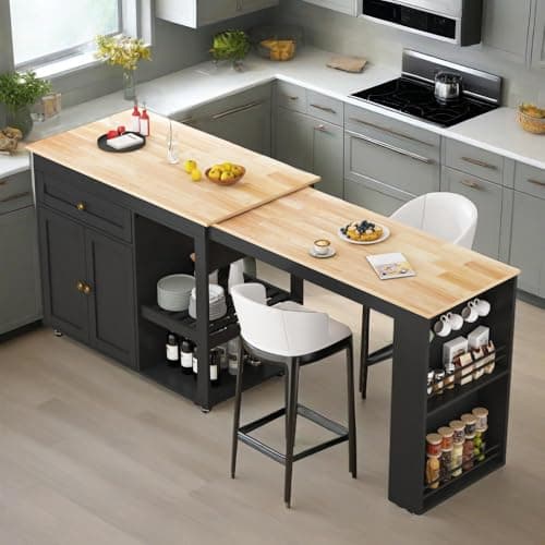 CayugaCrekrd 81.5" Kitchen Isl...Cabinet for Dining Room, Black