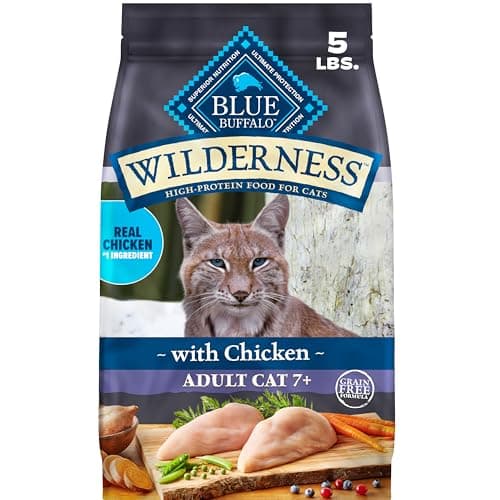 5-lb Blue Buffalo Wilderness High-Protein Dry Food for Adult Cats 7+ (Chicken) $7.45 w/ S&S