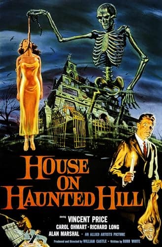 - Vintage Vincent Price Horror Movie Poster House on Haunted Hill - 11x17