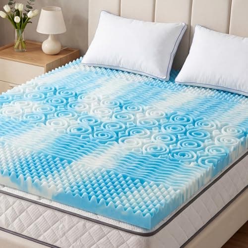 DUMOS 2 Inch Memory Foam Mattr... RV Camping Mattress Pad, Blue
