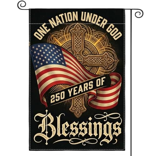 AVOIN colorlife Patriotic 250 Years of Blessings Garden Flag 12x18 Inch Double Sided Outside, American 250th Anniversary 1776-2026 USA Yard Outdoor Decoration