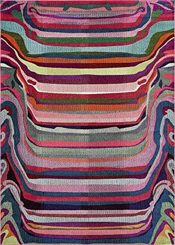 Unique Loom Chromatic Collecti...2' 0 Rectangular, Multi/ Pink)